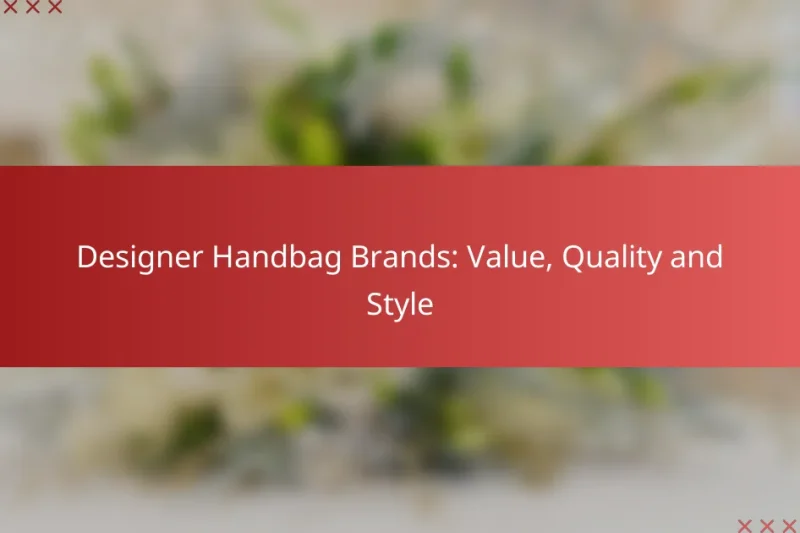 Designer Handbag Brands: Value, Quality and Style