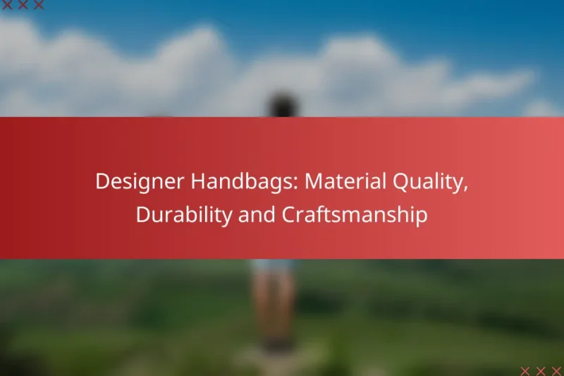 Designer Handbags: Material Quality, Durability and Craftsmanship