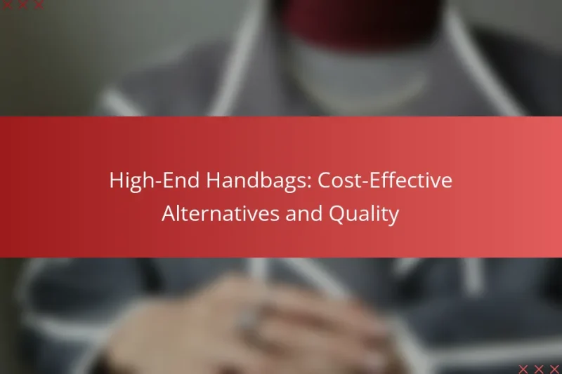 High-End Handbags: Cost-Effective Alternatives and Quality