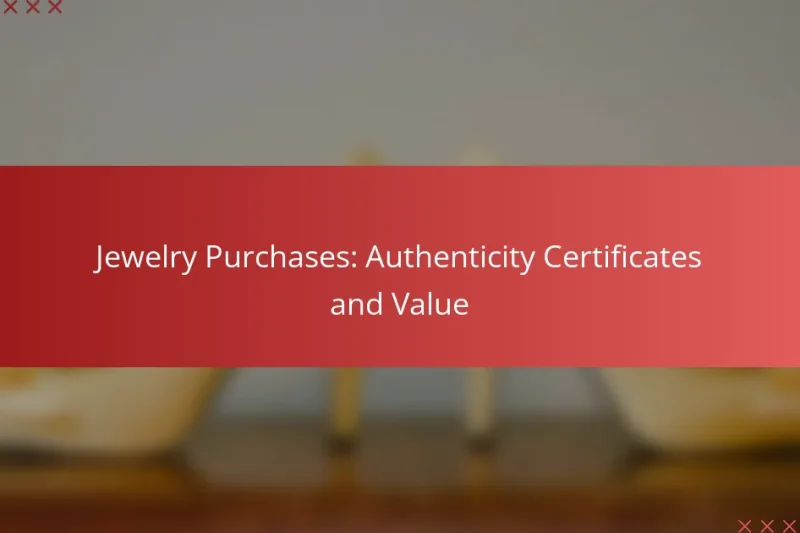 Jewelry Purchases: Authenticity Certificates and Value
