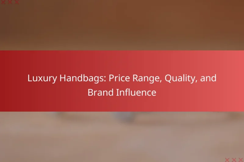 Luxury Handbags: Price Range, Quality, and Brand Influence