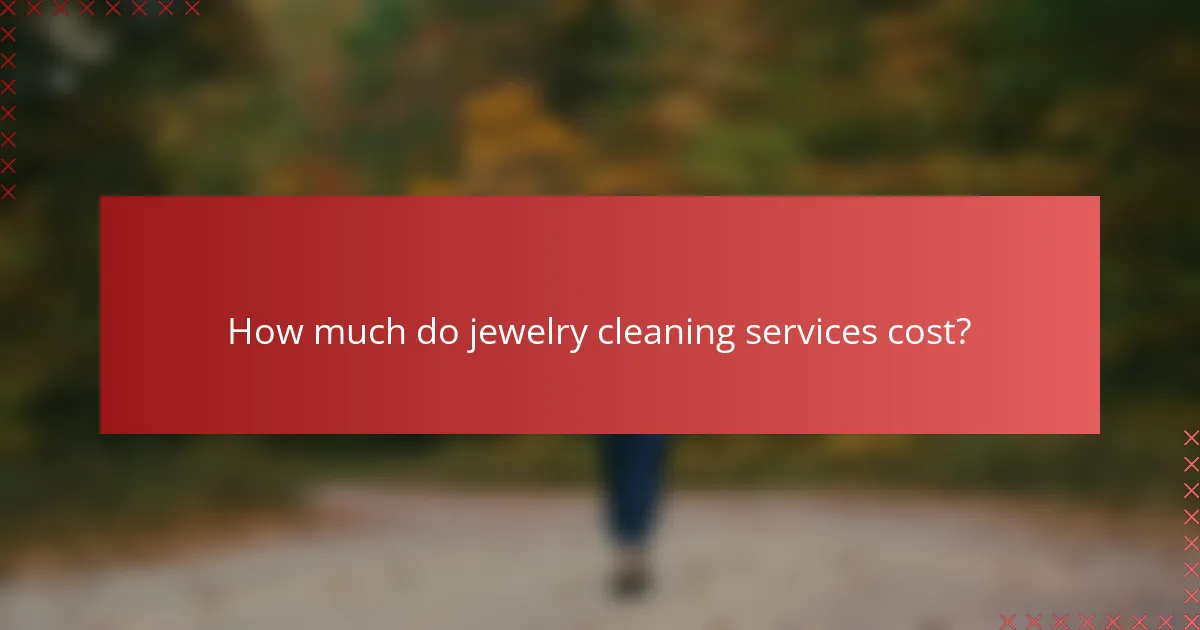 How much do jewelry cleaning services cost?