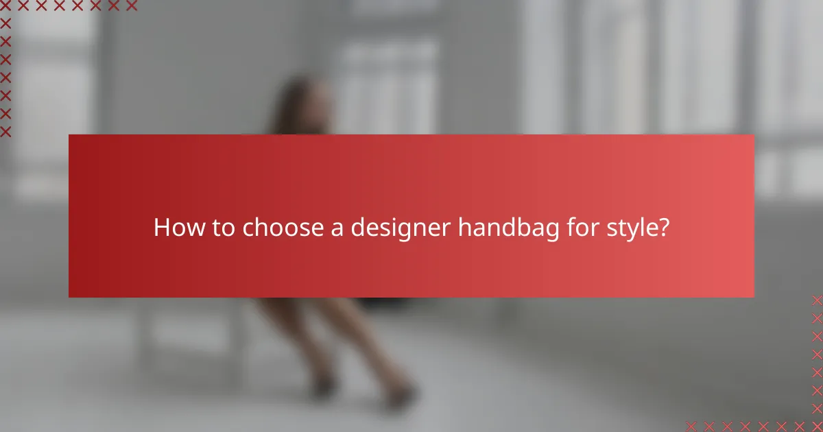 How to choose a designer handbag for style?