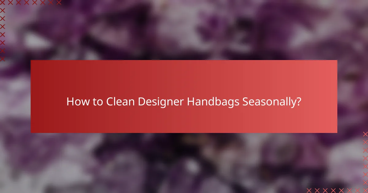 How to Clean Designer Handbags Seasonally?