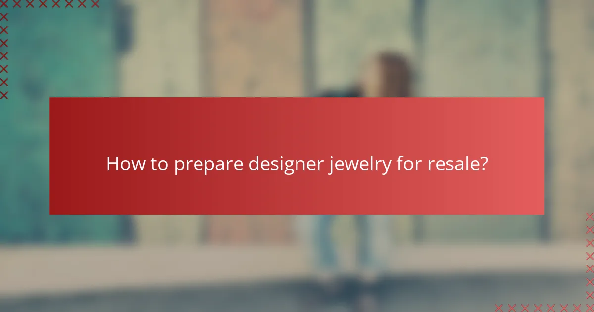 How to prepare designer jewelry for resale?
