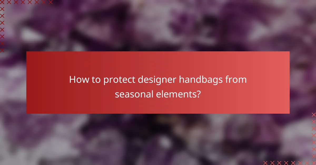 How to protect designer handbags from seasonal elements?