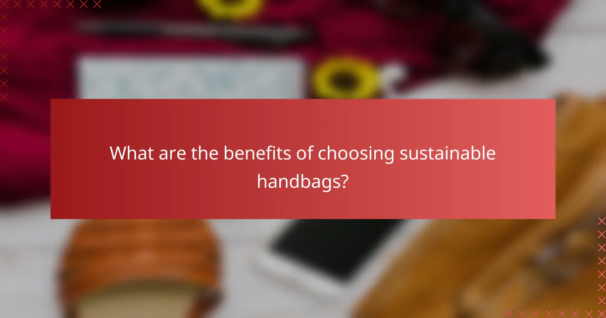 What are the benefits of choosing sustainable handbags?