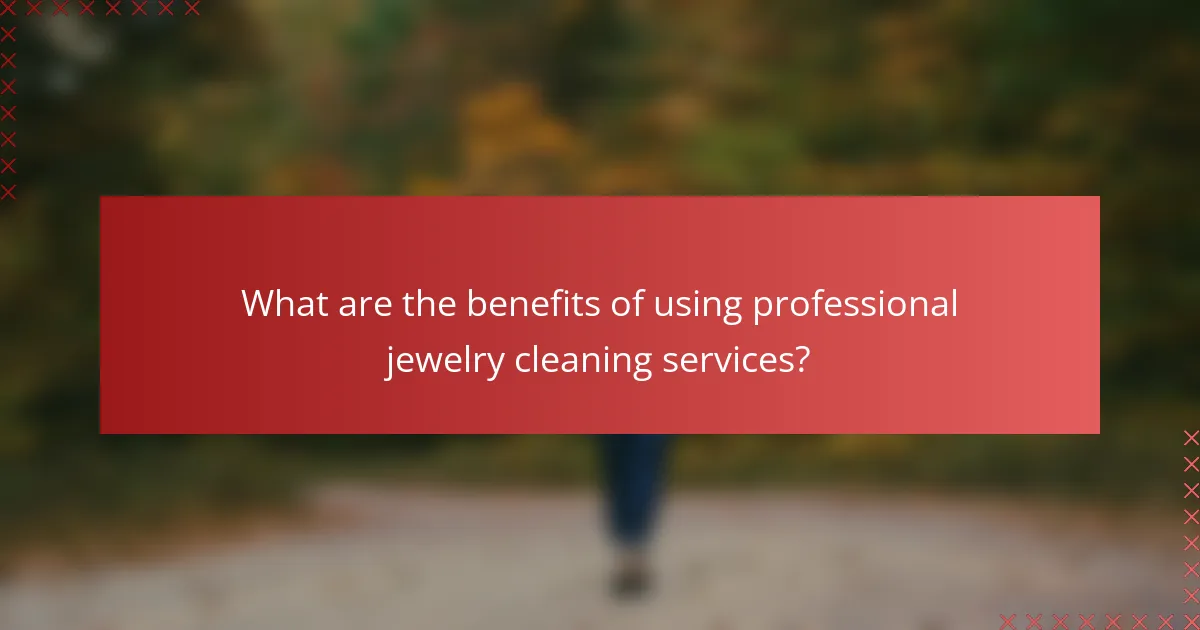 What are the benefits of using professional jewelry cleaning services?