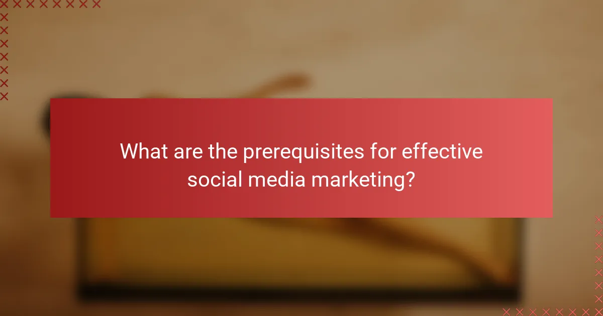 What are the prerequisites for effective social media marketing?