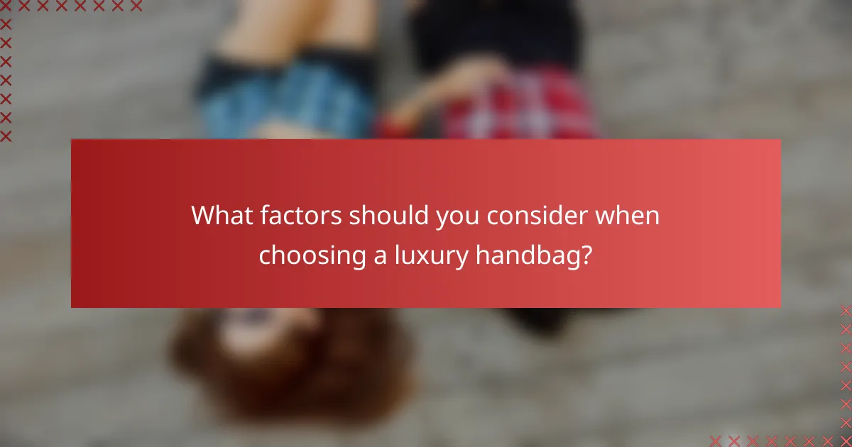 What factors should you consider when choosing a luxury handbag?